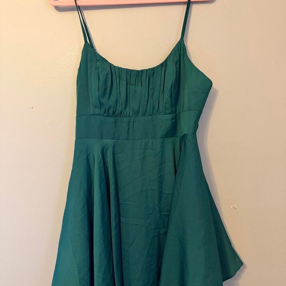 NWT Selfie Leslie XL Emerald Green Ruched Bust Fit Flare Mini Dress